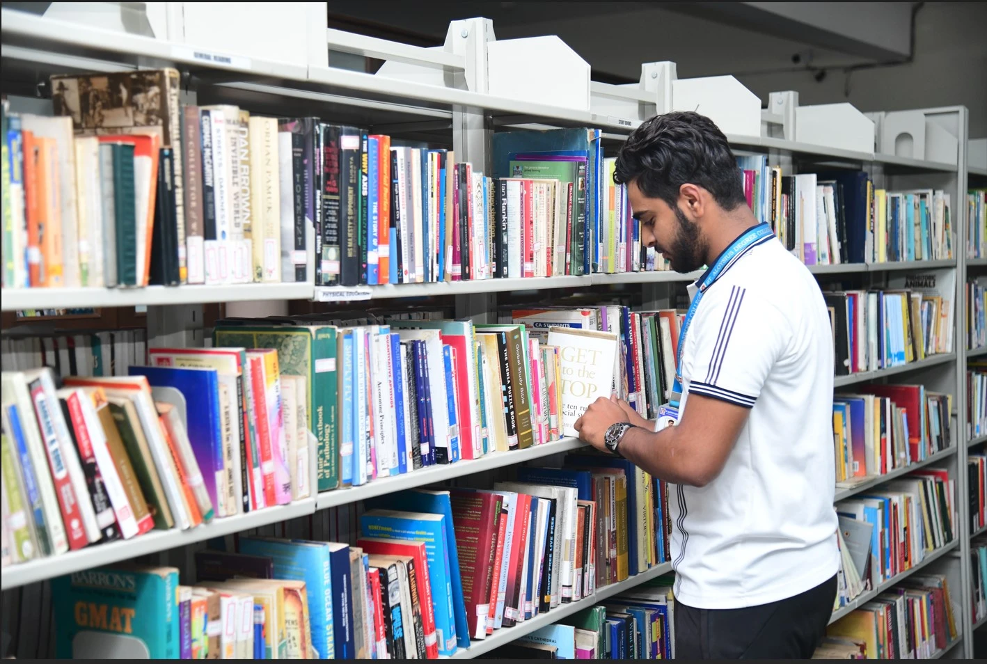 Students in the St. Aloysius Degree College Library